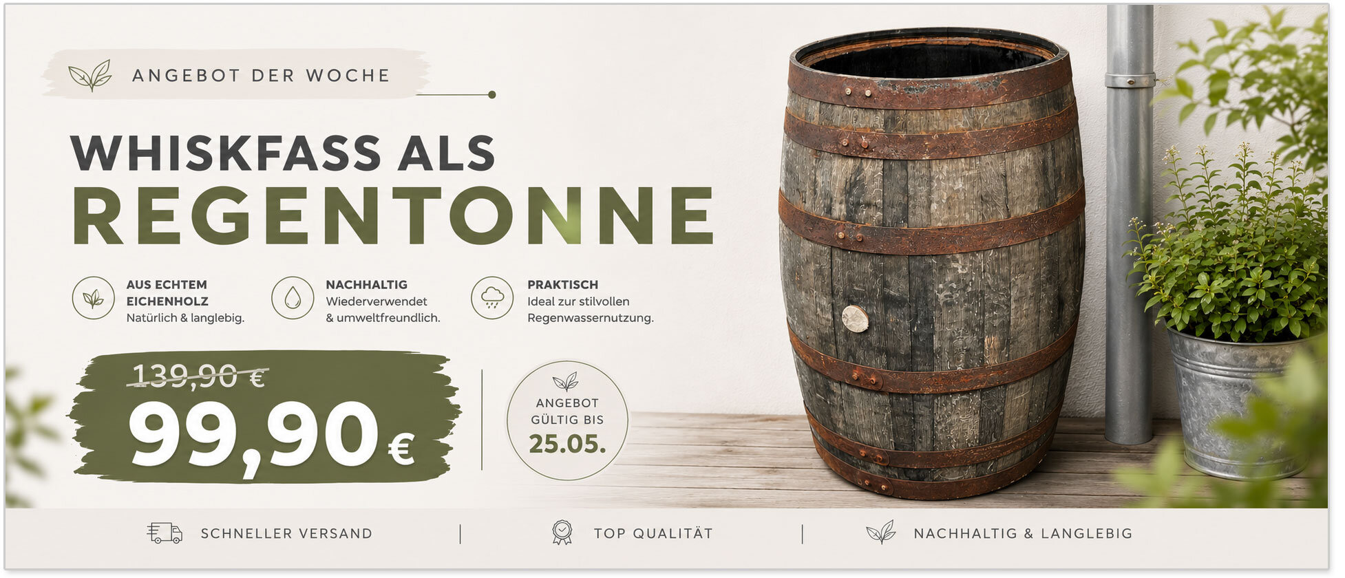 Angebbot der Woche - Weinfass halb rustikal 69,90 Euro