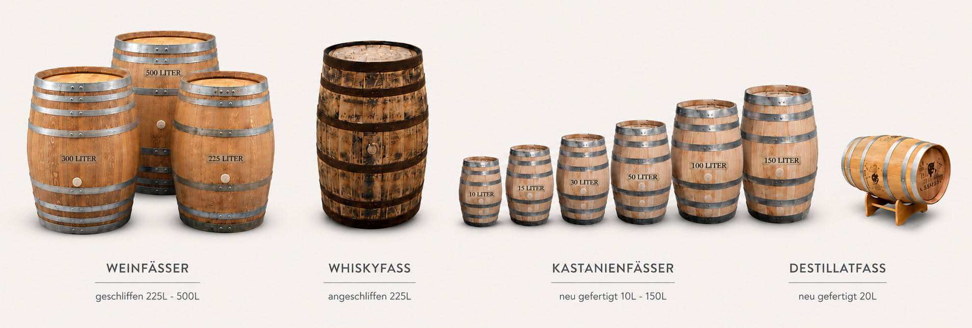 Lasergravur Weinfaesser Groessen 