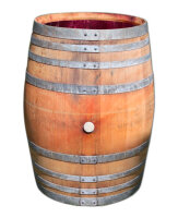 300L große Regentonne mit Handschwengelpumpe aus gebrauchtem Weinfass: natur,natur (verzinkt),ohne Deckel,Ohne Hahn