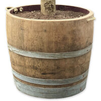 Extra HOHES Weinfass halbiert - Höhe 50-54 cm:  ohne Bohrung , natur, ohne Rollen, ohne Schlaufen