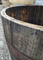 Originales schottisches Whiskyfass halbiert - Höhe 50 cm: ohne Bohrung -ohne Rollen-ohne Schlaufen