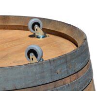 Whiskyfass Abschnitt als Vogeltränke / Pflanzschale: mit Ablaufbohrung,natur,ohne Rollen,ohne Schlaufen