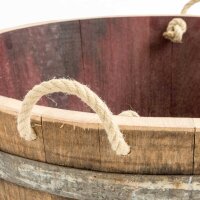 3/4 von 190L Whiskyfass als Hochbeet/Pflanzkübel: mit Ablaufbohrungen, natur, ohne Rollen, ohne Trageschlaufen