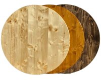 Tischplatte aus Holz mit WETTERSCHUTZ für Weinfass Stehtisch: Ohne Bohrungen,80 cm,dunkel