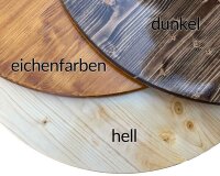 Tischplatte aus Holz mit WETTERSCHUTZ für Weinfass Stehtisch: Ohne Bohrungen,80 cm,dunkel