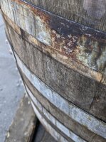 3/4 von RUSTIKALEM Weinfass: 190 Liter (3/4 von 225L Weinfass),natur,ohne Rollen,mit Ablaufbohrungen (bepflanzen),ohne Schlaufen