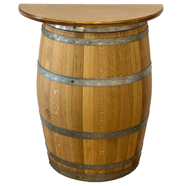 Wand - Stehtisch, GESCHLIFFEN & GEÖLT, Barriquefass als Stehtisch