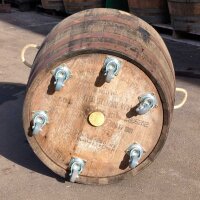 Extra HOHES schottisches Whiskyfass halbiert (Höhe ca. 50 cm):  natur, mit Ablaufbohrungen, ohne Rollen, ohne Schlaufen