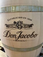 FASS MIT IHREM LOGO - Personalisiertes geschliffenes 225L Weinfass:  1x Bauch, natur, verzinkte Spannringe