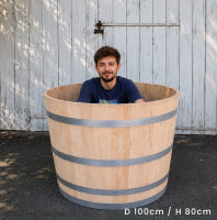 D100 cm Badefass aus Kastanienholz, neu gefertigt, sehr groß