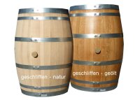 225L GESCHLIFFENES Weinfass, Barriquefass als Stehtisch:  natur, ohne Fixierung