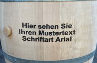 Personalisiertes GESCHLIFFENES 225L Weinfass: Schriftzug am Deckel, natur, verzinkte Ringe