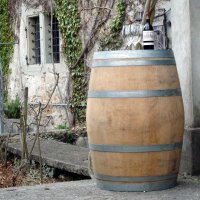 225L Weinfass als Stehtisch - Oberfläche: Natur, Farbe: Heller