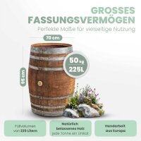 225L Weinfass als Regentonne - massives Eichenfass