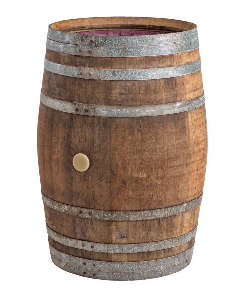 225l Weinfass als Regentonne - massives Eichenfass naturbelassen Farbe: Dunkel, Deckel: Deckel mit Kordel / Seil, Wasserhahn: Messing: Höhe 40 cm, Behandelt: geölt