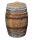 225L Weinfass geöffnet als Regenfass - rustikal Oberfläche: Natur, Deckel: Deckel mit Edelstahlgriff, Wasserhahn: Silber: Höhe 20 cm