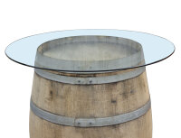 Glasplatte für Weinfass - Tischplatte Durchmesser: 50cm