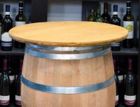 Weinfass als Weinschrank Bar - Grill Beistelltisch - Geschliffen unbehandelt Tischplatte: ohne, Einlegeboden: ohne Einlegeboden