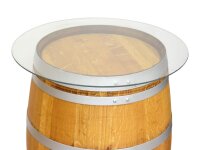 Weinfass als Weinschrank Bar - Grill Beistelltisch - Geschliffen unbehandelt Tischplatte: ohne, Einlegeboden: ohne Einlegeboden