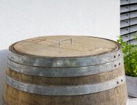 225l Weinfass geöffnet als Regenfass - palisanderfarben lasiert Lieferumfang: ohne Deckel, Wasserhahn: Ohne Hahn