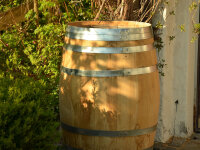 100 Liter Holzfass GEÖLT als Regentonne, neu gefertigt aus Kastanienholz, ohne Deckel