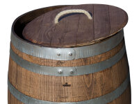 100 Liter Holzfass PALISANDER dunkel als Regentonne, neu aus Kastanie, ohne Deckel