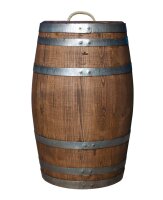 100 Liter Holzfass PALISANDER dunkel als Regentonne, neu aus Kastanie