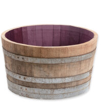 D 70cm - Halbiertes Weinfass als Miniteich - D70cm H40 100L Inhalt Natur