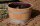 D 70 cm - Weinfass halbiert geschliffen, lackiert mit silbernen Reifen aus Eichenholz