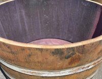 D 92cm - RUSTIKALES Weinfass halbiert aus Eichenholz