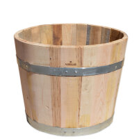 Pflanzkübel aus Kastanienholz: ohne Ablaufbohrung,30 cm,ohne Rollen,ohne Schlaufen