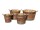 Kastanienholz dunkel - Pflanzkübel lasiert in Durchmesser 30 bis 60 cm Rollen: ohne Rollen, Trageschlaufen: ohne Schlaufen, Ablaufbohrungen: mit Bohrung (bepflanzen), Größe: 30 cm