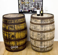 190L Originales ANGESCHLIFFENES schottisches Whiskyfass mit Glasplatte