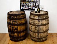 Originales schottisches Whiskyfass, Holzfass, Whisky Fass, Schnapsfass - angeschliffen - 190L mit Glasplatte