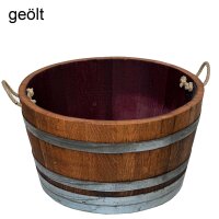 D 70cm - Halbiertes Weinfass als Pflanzkübel - 100 Liter H40cm
