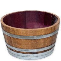 D 70cm - GEÖLTES Weinfass halbiert aus Eichenholz