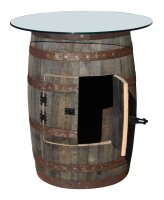 Whiskyschrank mit Glasplatte - originales schottisches Whiskyfass - Barmöbel - 190L: mit Einlegeboden