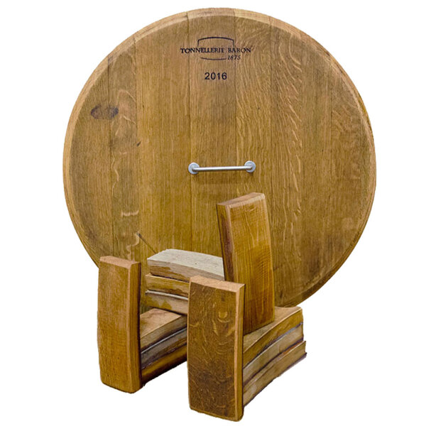 Set Füße & Deckel für 225L Fässer: Deckel D 53-54,5 cm,Kordel, Füße Höhe 3 cm