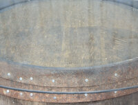 Weinfass mit Öffnung und Glasplatte als Weinschrank Barfass - rustikales Fass, geölt