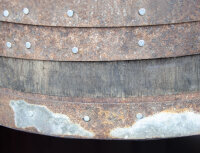 Weinfass mit Öffnung und Glasplatte als Weinschrank Barfass - rustikales Fass, geölt