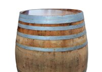 500L Große Regentonne aus Weinfass - natur unbehandelt Lieferumfang: Deckel mit Edelstahlgriff, Wasserhahn: Ohne Hahn, Oberfläche: Natur unbehandelt