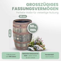 190L Whiskyfass, Eichenfass geöffnet als Regentonne