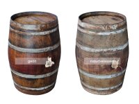 500L Weinfass geschlossen als Stehtisch - rustikales Fass Oberfläche: Natur