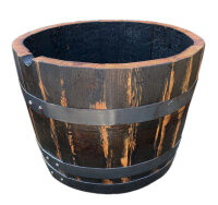 D 42cm - reworked Whiskyfass halbiert aus Eichenholz - als Pflanzkübel oder Miniteich