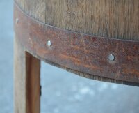 Beistelltisch aus halbem Whiskyfass Oberfläche: Naturbelassen, ohne Glasplatte