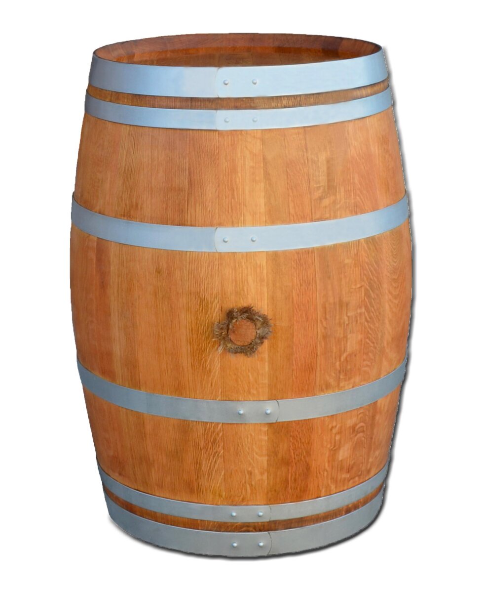 225L GESCHLIFFENES Weinfass mit SILBERNEN Ringen als Stehtisch, Dekof, 229,90 €