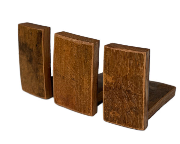 Füße geölt für Holzfass: 3er Set; Höhe 3 cm