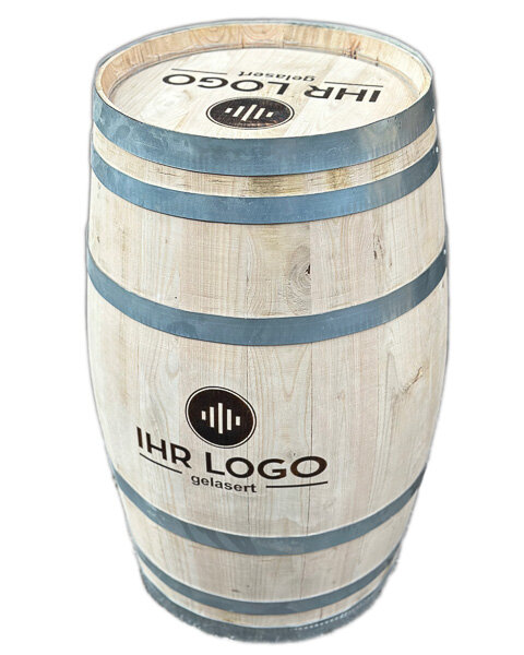 KLEINES FASS MIT IHREM LOGO - Personalisiertes Dekofass in Höhe 62cm (50L) oder 79cm (100L)