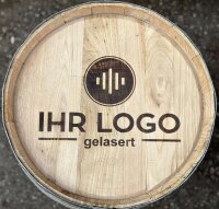 KLEINES FASS MIT IHREM LOGO - Personalisiertes Dekofass in Höhe 62cm (50L) oder 79cm (100L)