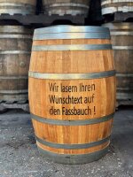 Text zur Individualisierung:  Mittig bei Tischplatte/Hocker/Daube-Arial